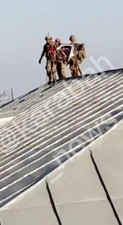 Azerbaijani soldiers celebrating in Karabakh today