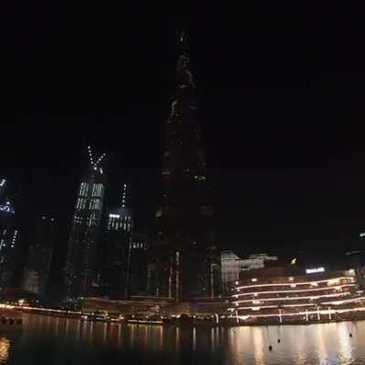 World’s tallest tower Burj Khalifa (برج خليفة‎) in Dubai displays 'Stay Strong India' to express solidarity with India.