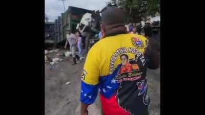 garbage truck destroys everything in its path