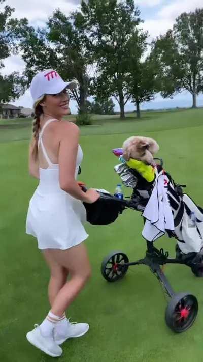 playing a hole with Paige