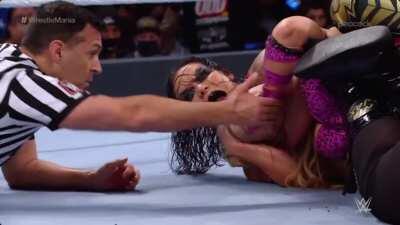 Nattie Knockers takes a nap, courtesy of Shayna Baszler