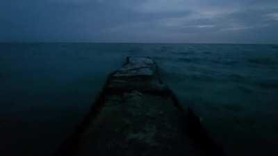 Crumbling pier on Toronto Island