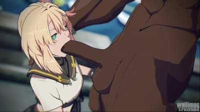 Teasing him before deepthroating