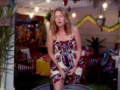 In a dress, getting in the pool (Splitting Up Together S1E8)