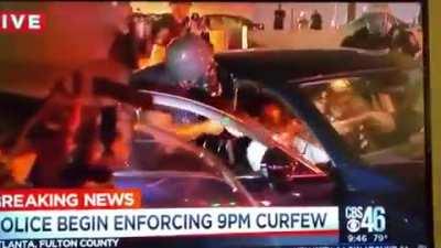 Police wreck car and violently pull out occupants