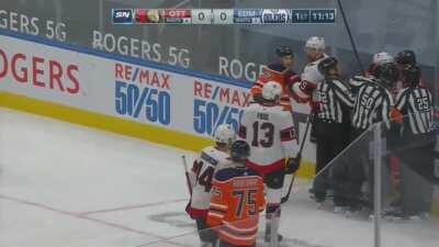 Dadonov misses a check.