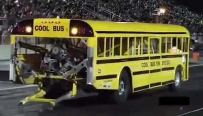 Some guy put a 8750 horsepower engine on a school bus