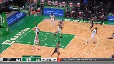 [Highlight] Derozan with a beautiful behind the back pass to Eubanks, who lays it in. The Spurs are up 32 in Boston in the first half