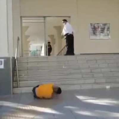 Man is angry he cant skate with the boys