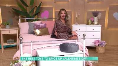 Co-host has difficulty keeping it together for a daytime segment on sex toys