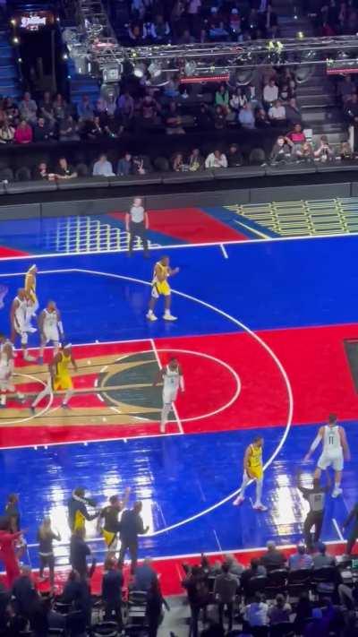 [Highlight] Tyrese Haliburton clutch 3 as was seen from the arena in Las Vegas (not mine).