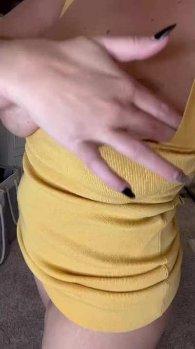 Nice thing about big areolas is that I can have them peaking out of a dress