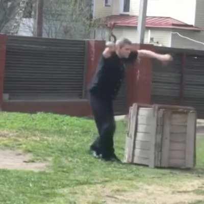 He has a black belt in Crackhead Kung Fu