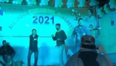 When the dancers you bring as entertainment for your political party meeting are alcoholic.....