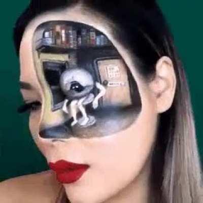 This intense optical illusion make up art