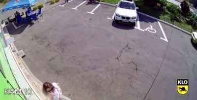 Scooter gets out of control by the rider and hits victim