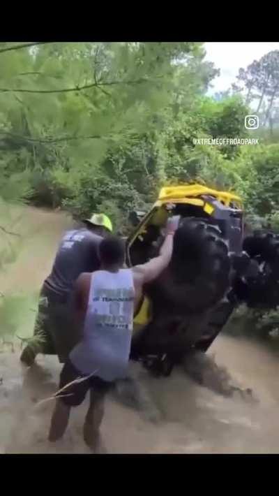 I think if he were to fall in that water he’ll drown, not able to pull himself up and dragged downstream. They saved him.