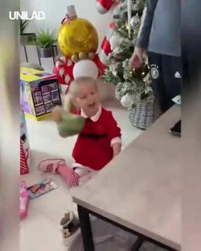 This girl's reaction to a prank Christmas present is amazing