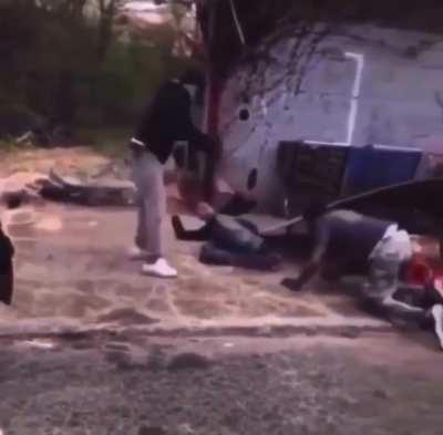 Vengeance himself coming out of the shadows to put an abrupt end to this dispute.