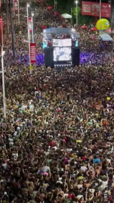 Absolutely massive crowd for Baiana System's yearly Carnival concert. Salvador, Brazil