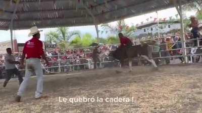 He is going to fall off any moment now