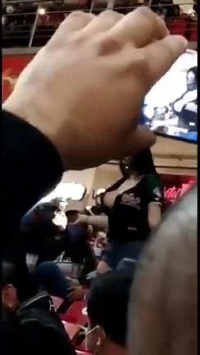 Mexican lady gets kicked out for flashing