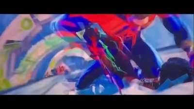 Yo spider man 2099 is going crazy in this scene