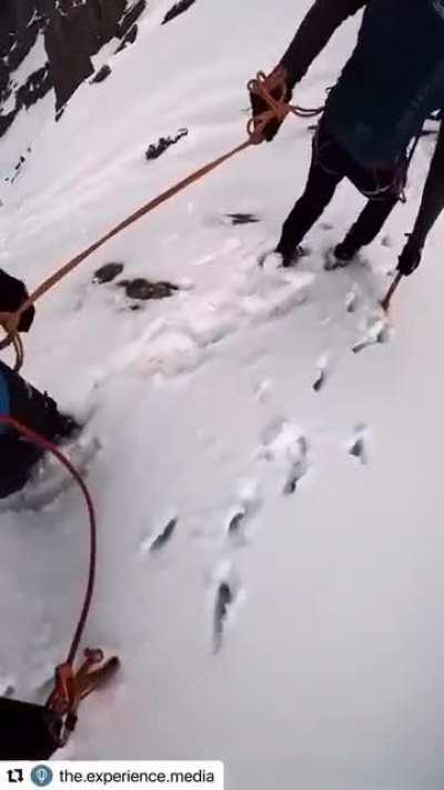 These professional mountaineers were in the middle of an ascent when this happens.