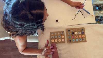 Bored and Ignored style handjob but from flaccid dick to erection by the art teacher hot petite MILF who does not want your cum at least not immediately obviously