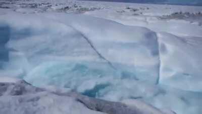 My brain automatically has me slipping off the edge being swept away and drowned into an icy cold oblivion