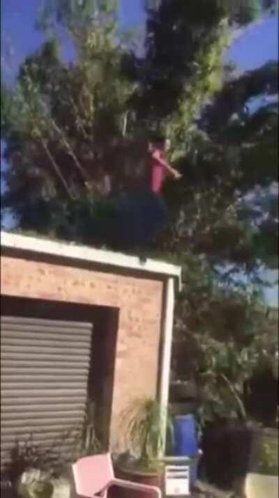 HMB while coming down from a roof.