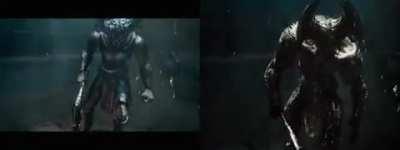 OTHER: Comparison shot of Steppenwolf in the theatrical cut and the Snyder cut.