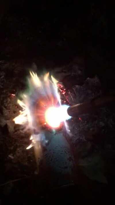 Blowtorching a can of propellant