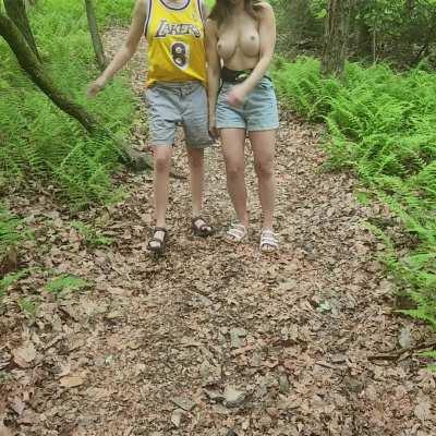 Two girls one trail
