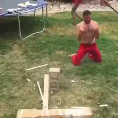 Which sport is he training for?