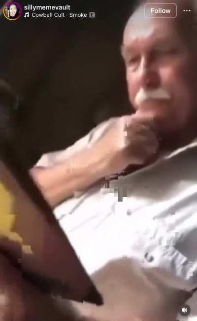 Is the old man cooking hard?