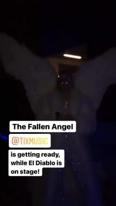 TIX getting ready as El Diablo rehearsals are going on