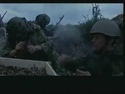 Intense firefight during the First Chechen War From the 1995 documentary 