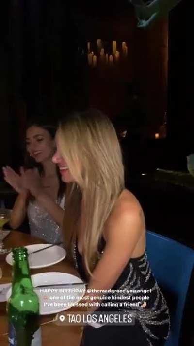 Singing “Happy birthday” to Maddie