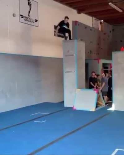 Guy breaks leg after stumbling on a platform