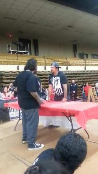 I had no idea professional slap fighting was a thing but I'm glad it is!