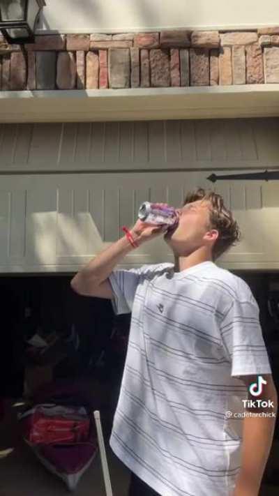 to chug a sparkling water without burping
