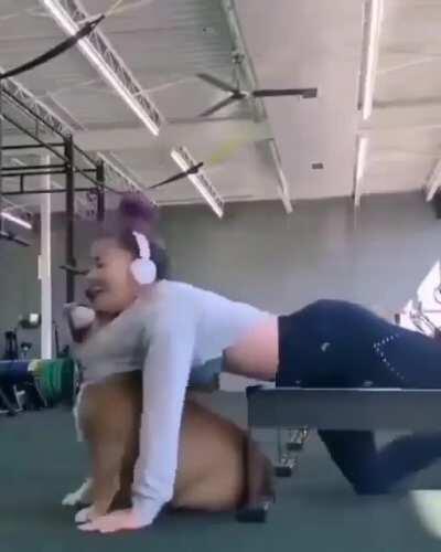 Jeannie, watch out if ever get a dog and do some push ups !