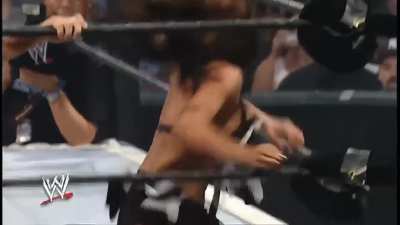 It should have been an easy match for Michelle McCool, being that it was Melina's debut. Instead she suffers a humiliating upset and is cheaply finished off by Melina and her men.