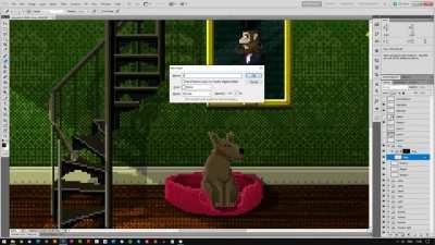 Pixel art point and click scene time lapse