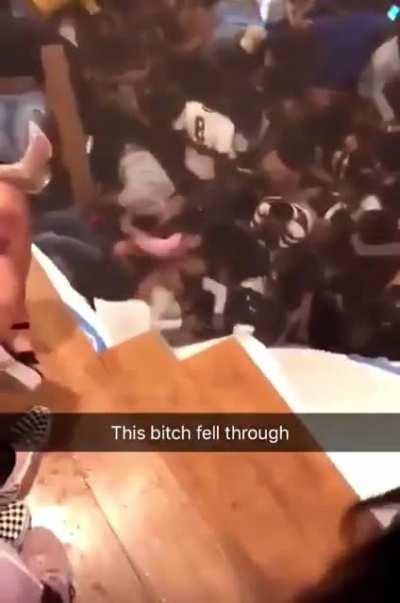 Floor collapses during fraternity party