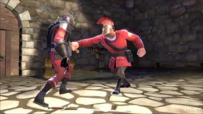 Soldier knocks your block off