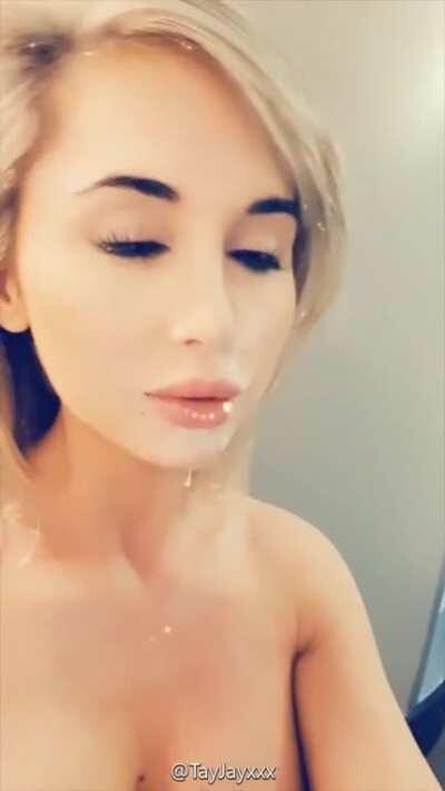 I love being a dead eyed cum dump and playing with my treat