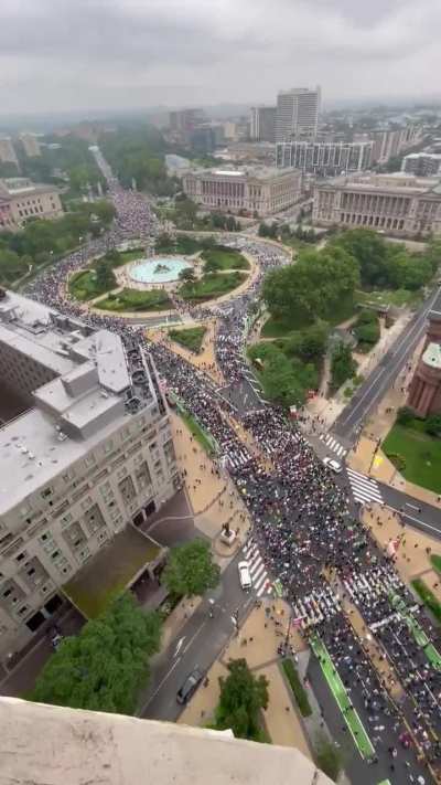 No Kings protest against the Trump administration in Philadelphia, Pennsylvania.