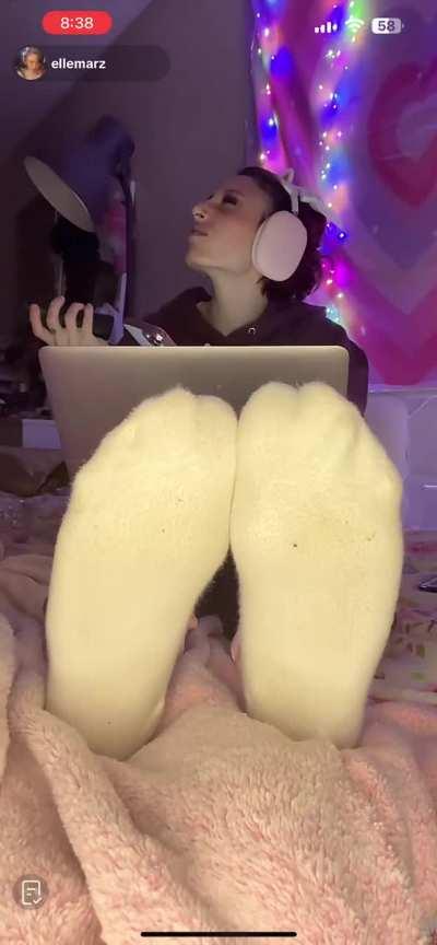 Getting teased with socks on on LIVE